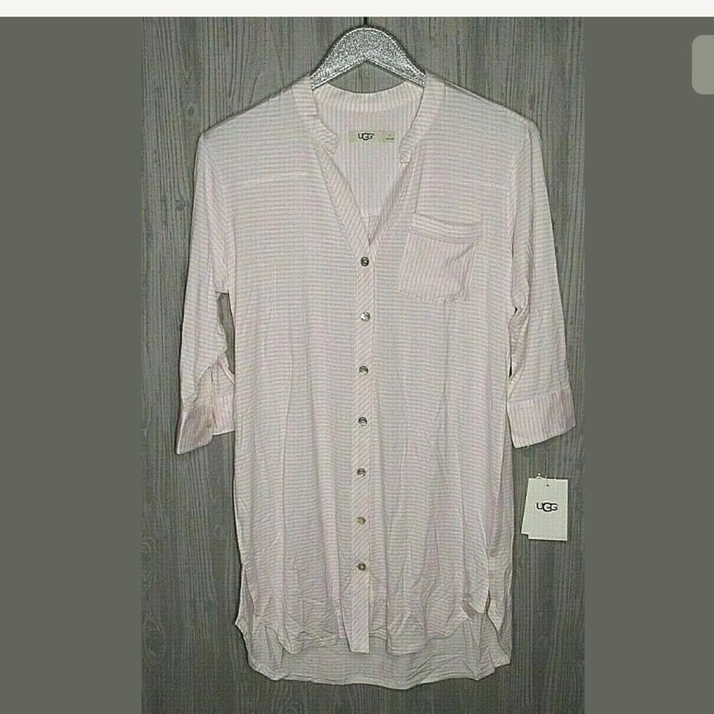 UGG VIVIAN STRIPED PJ SLEEPWEAR SLEEP SHIRT - Picture 2 of 6